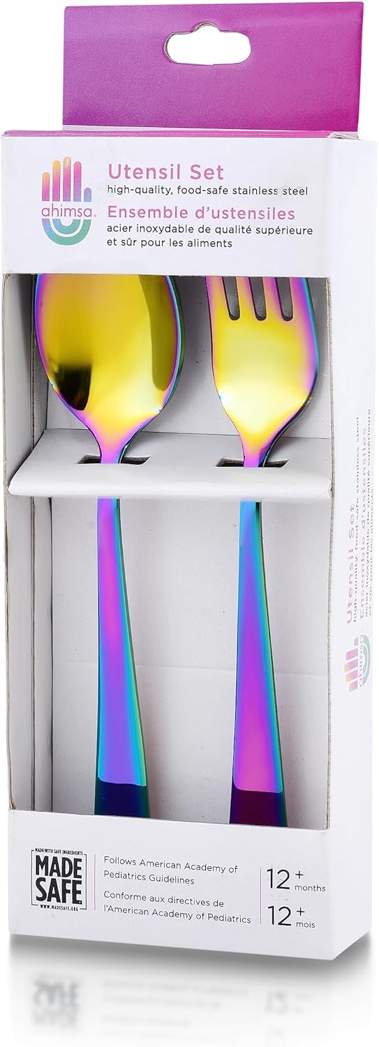 Ahimsa Stainless Steel Fork Spoon Set Kids Feeding Set