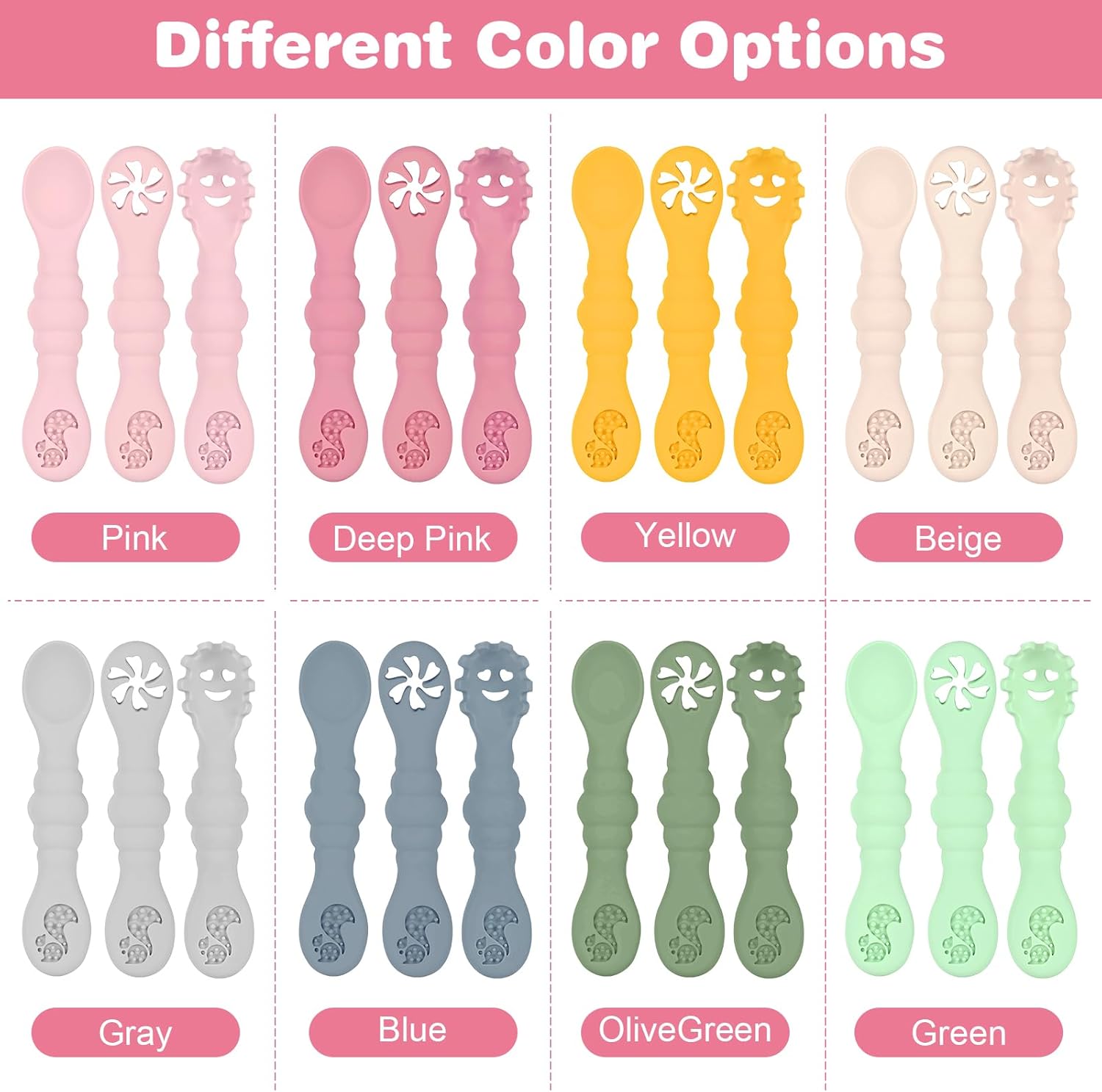 Perfect Silicone Baby Spoons for self-feeding