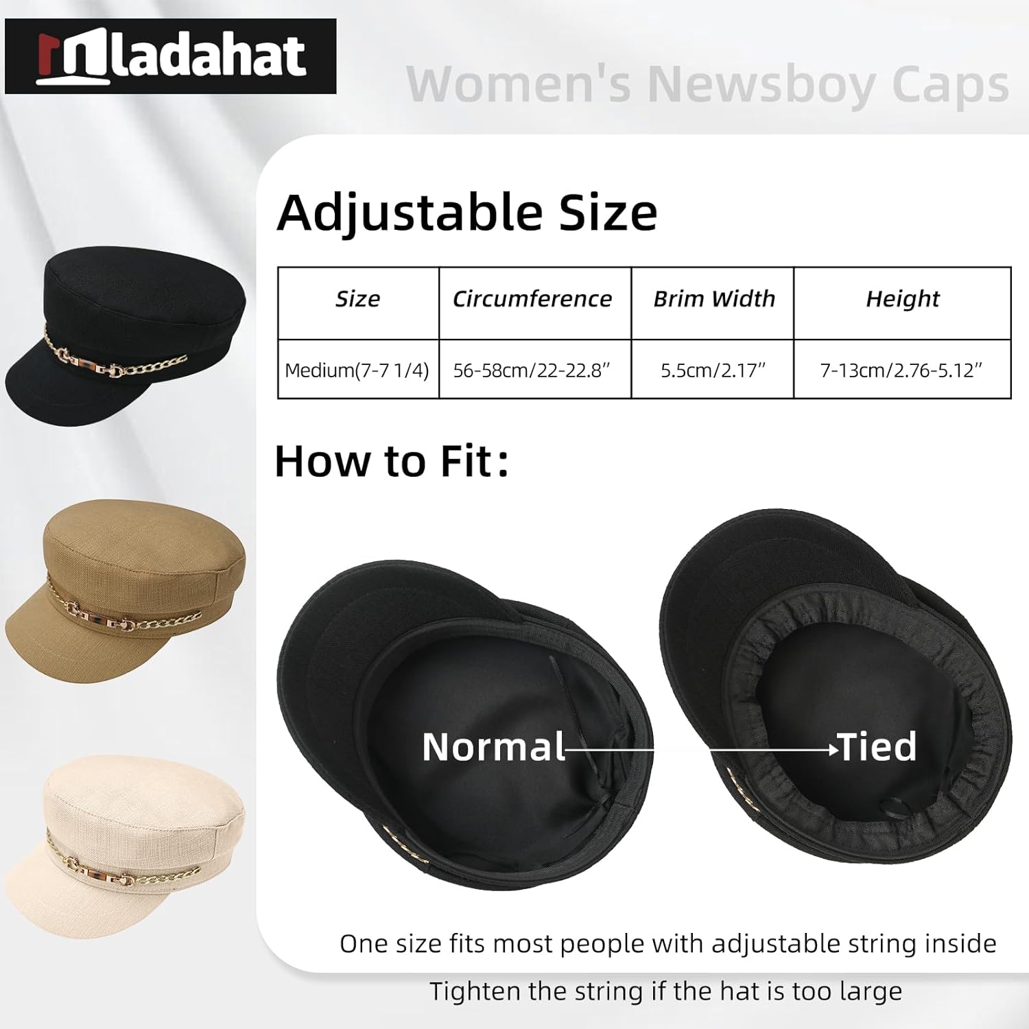Mladahat Adjustable Newsboy Cap for Women Modern and Stylish