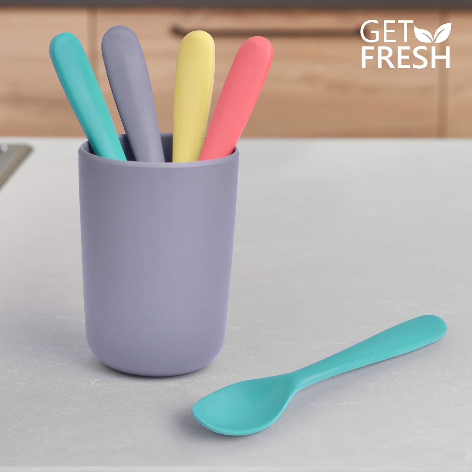 Reusable Bamboo Kids Spoons Set Eco-Friendly Baby Hands for Everyday Meals