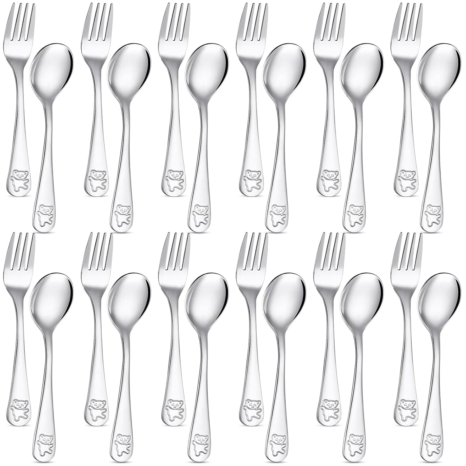 Sturdy Stainless Steel Flatware Set for Toddlers