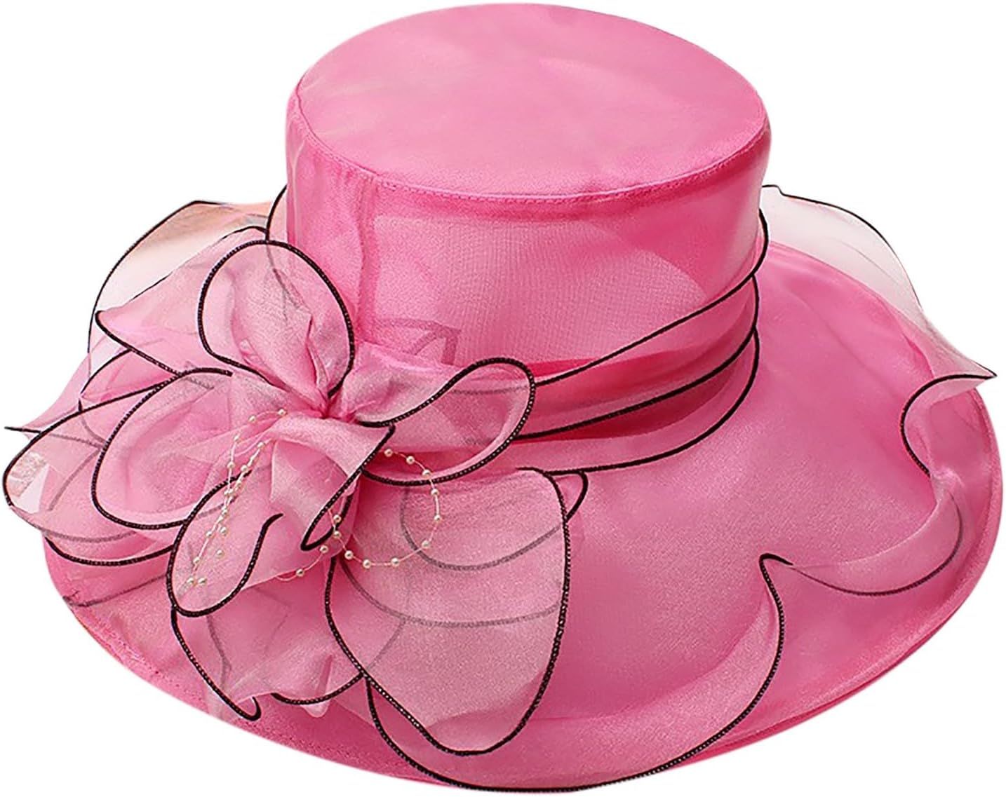 Floral Feather Womens Derby Hat