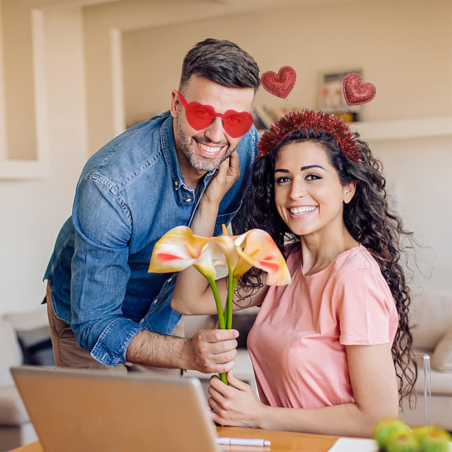 Valentines Day Heart Headband and Sunglasses Set