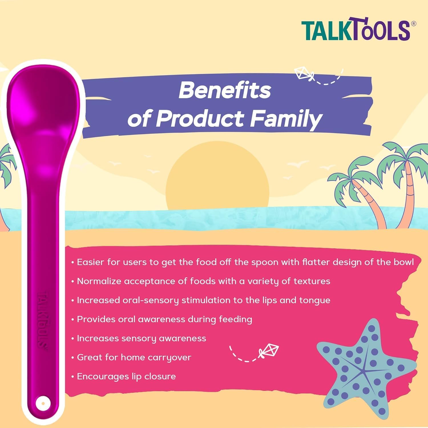 TalkTools Bumpy Magenta Spoons 12 Pack
