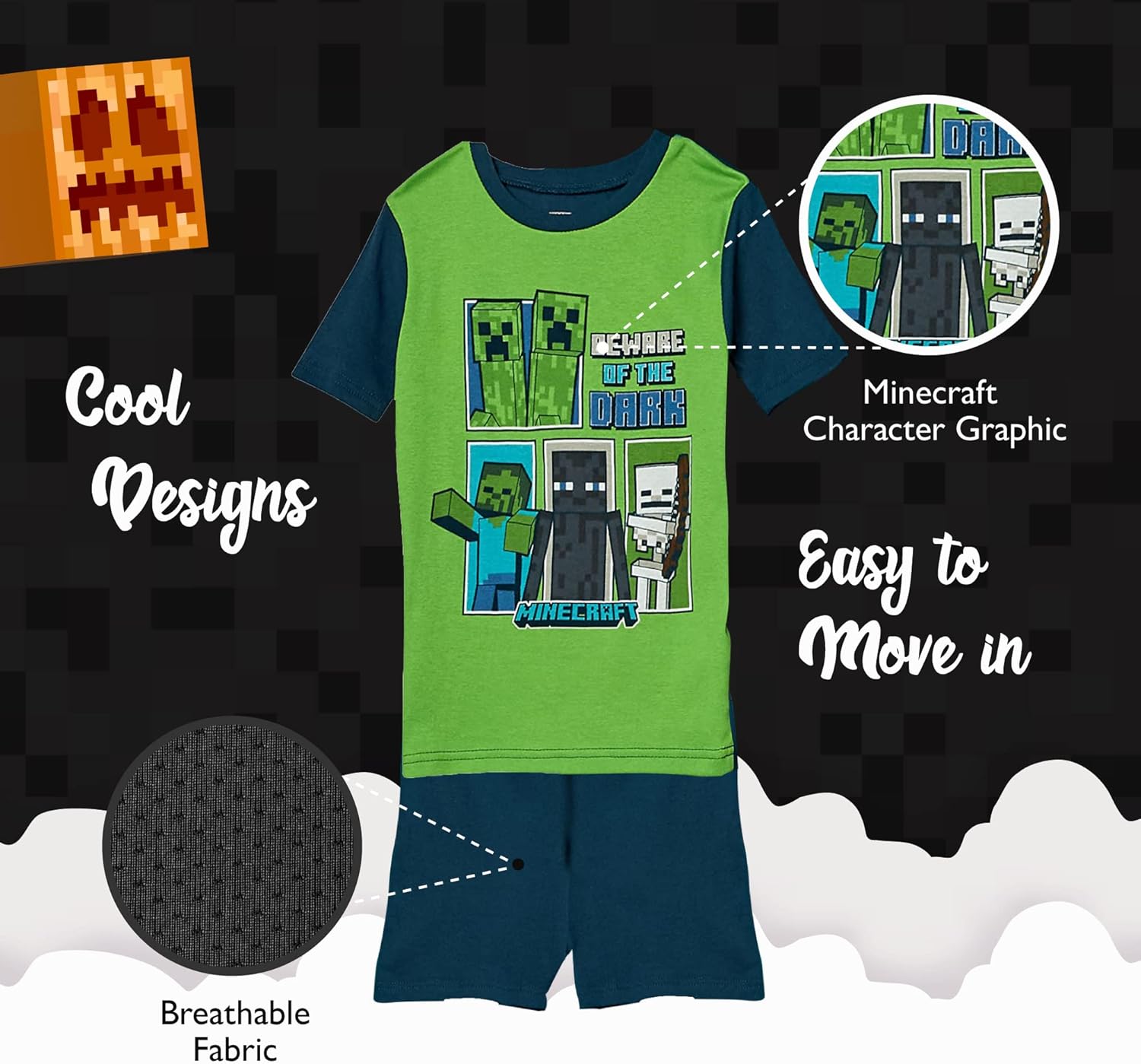 Minecraft Kids Pajama Set Fun comfy for boys