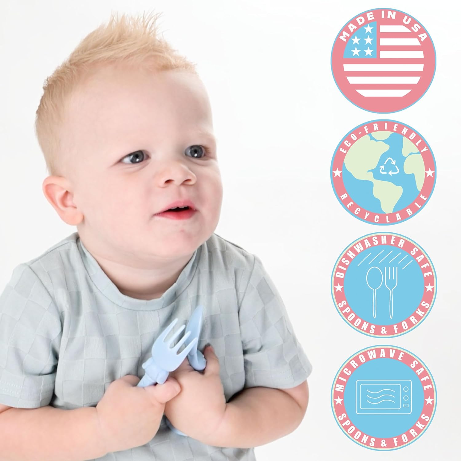BPA-Free Toddler Utensils Set with Board Book for Kids