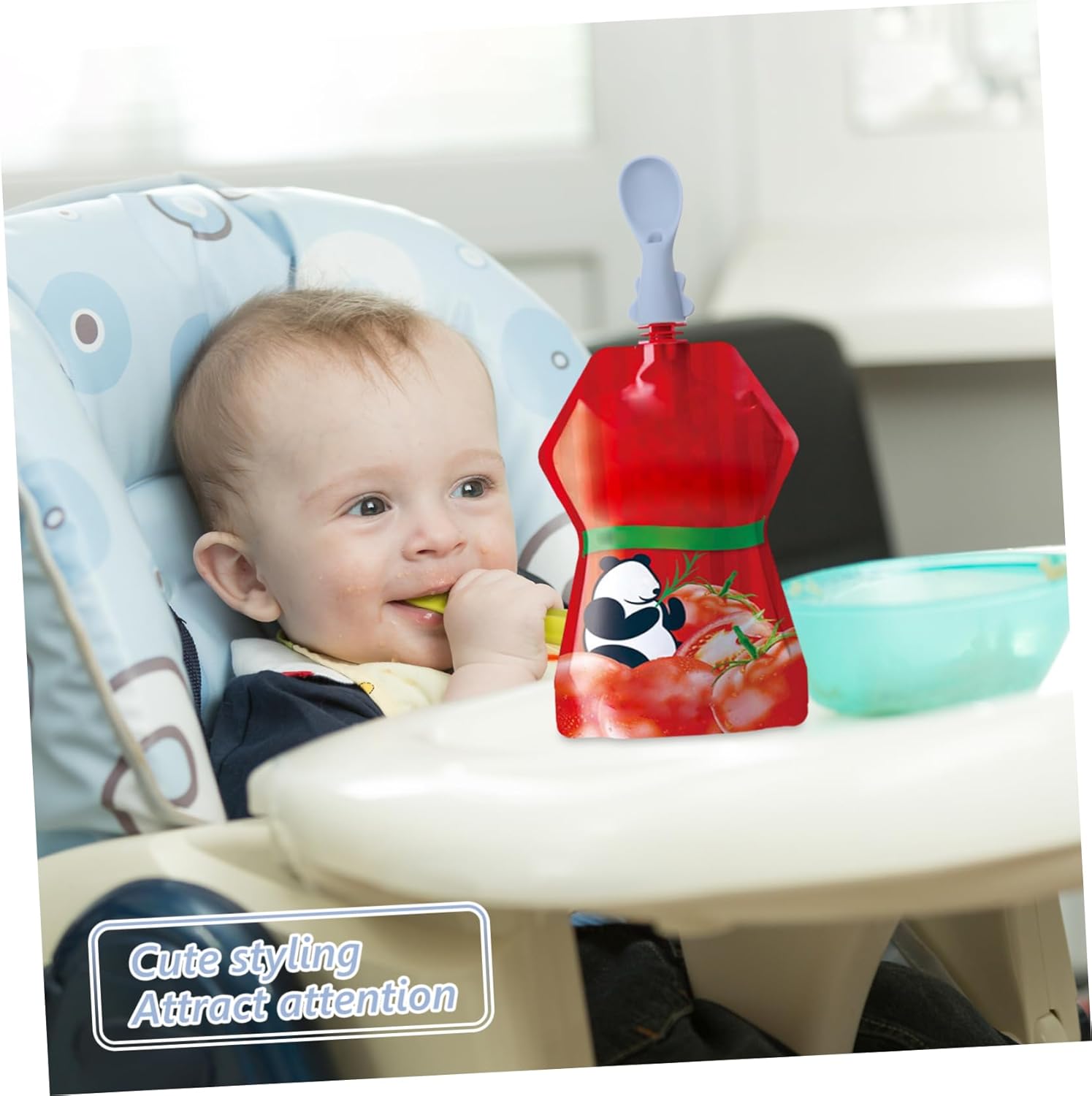 4-Piece Silicone Food Pouch Spoons Set for Babies