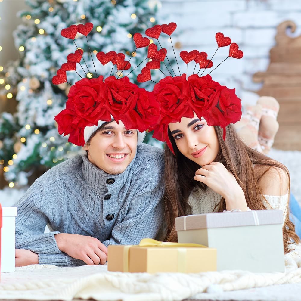 Heart Flower Headband Valentines Party Accessories