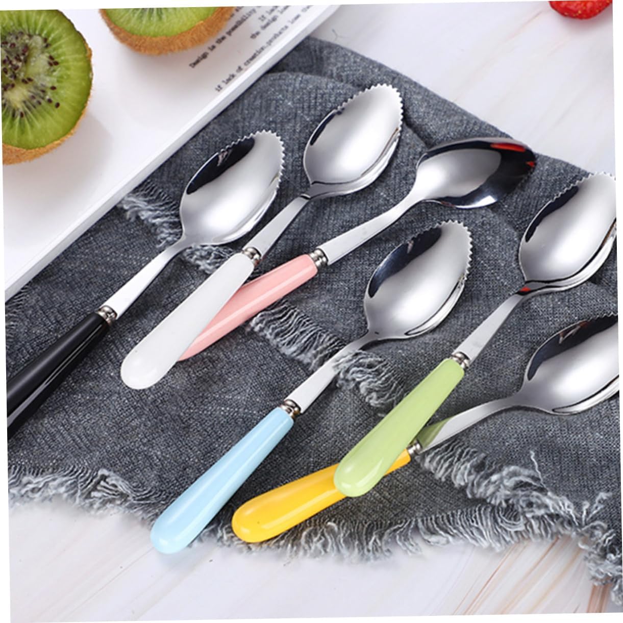 Sturdy 6-Piece Training Spoons Safe Durable for Fruit Food Preparation