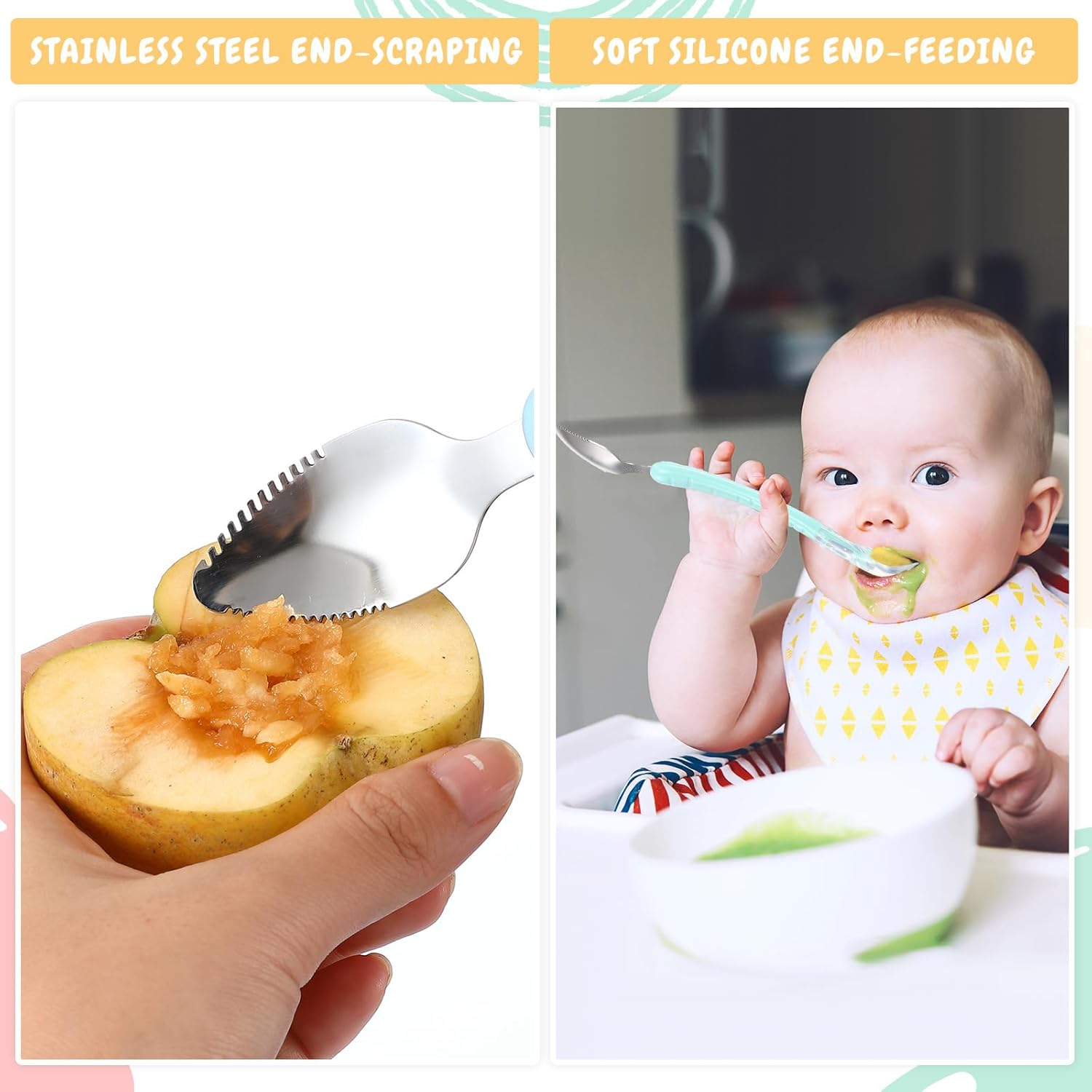 Dual Head Silicone Feeding Spoon for Babies