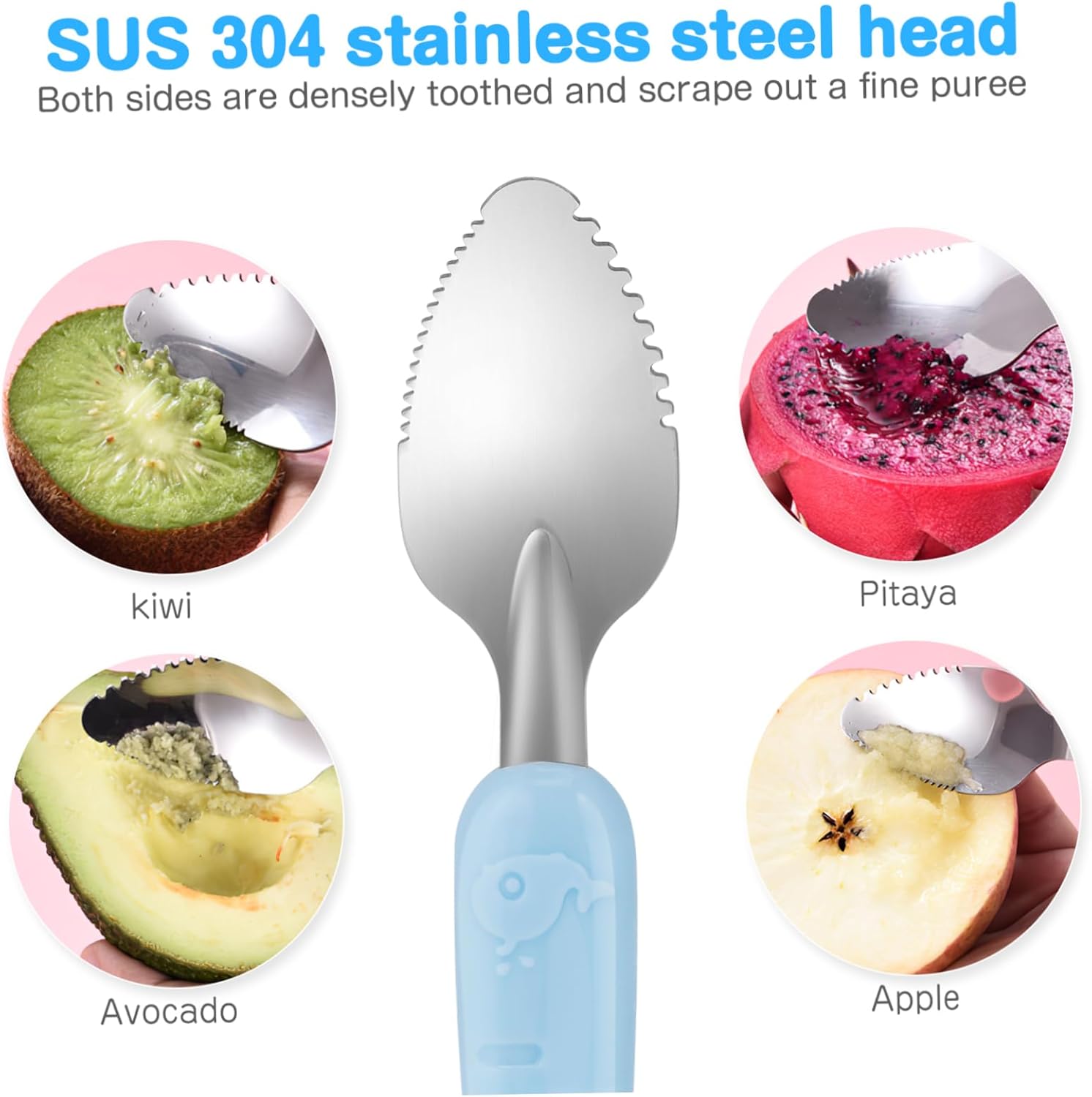 Secfou 2-Piece Scraper Feeding Tool Spoon