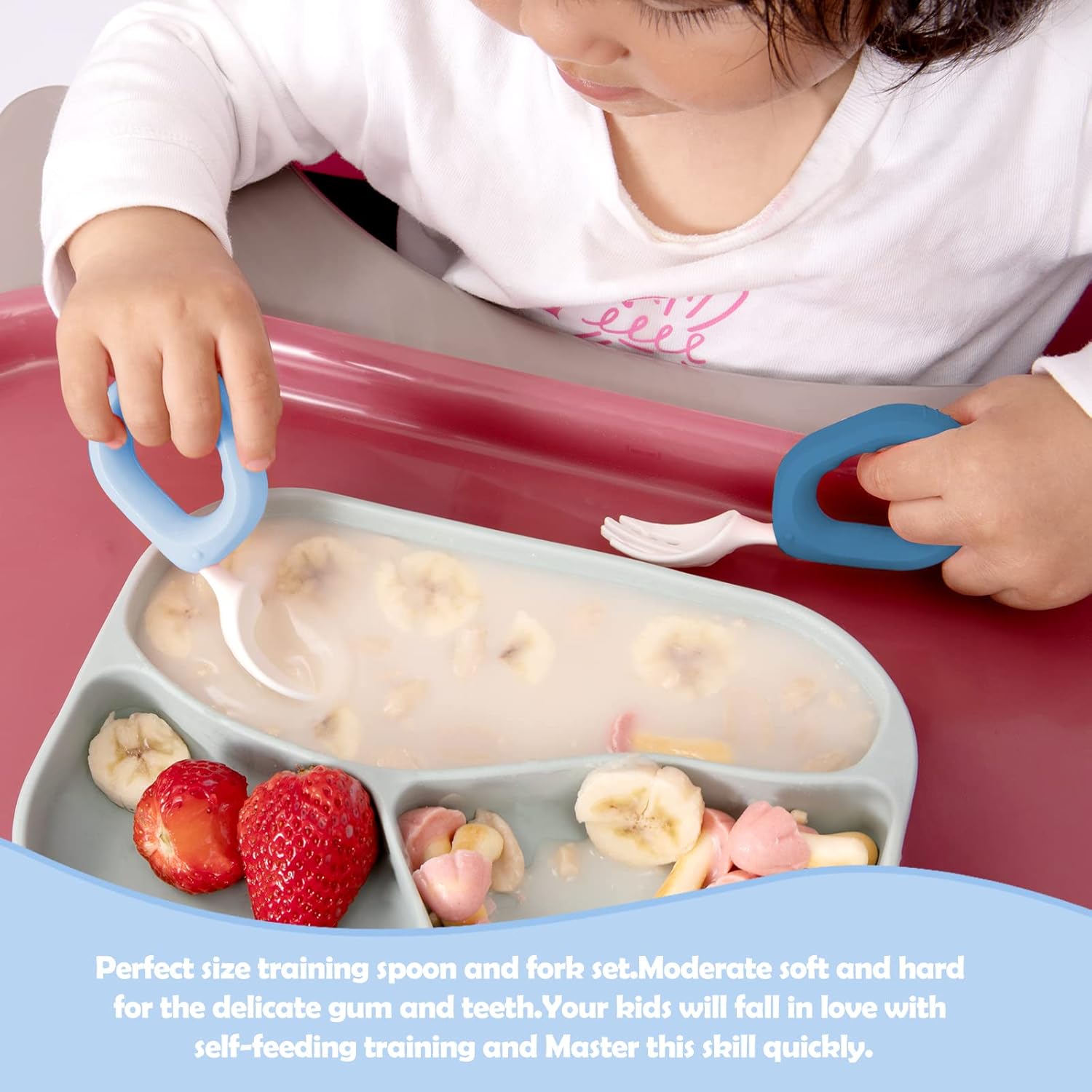 HIWOOD Baby Self-Feeding Training Set with Travel Case