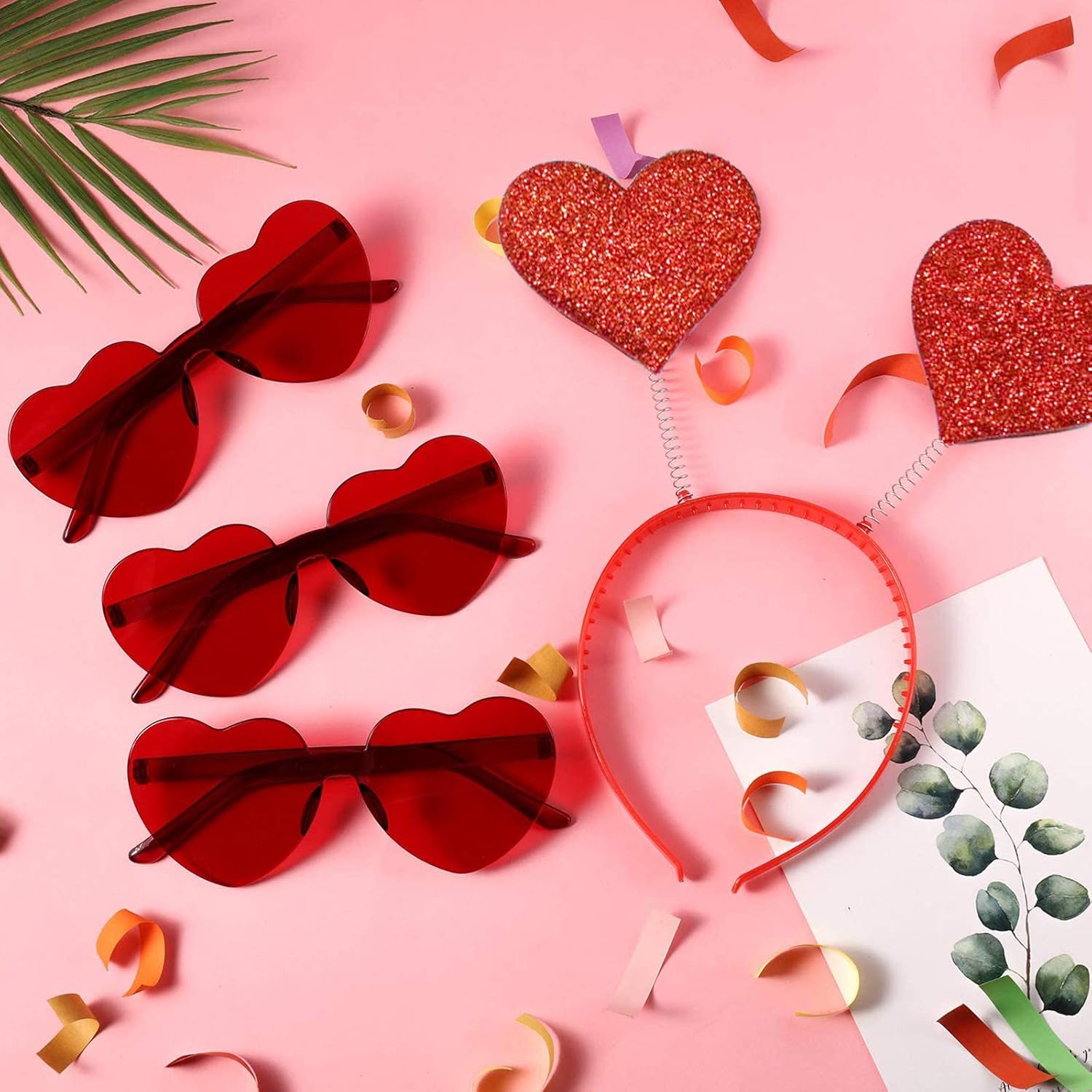 Romantic Valentines Day Heart Headband and Sunglasses Bundle