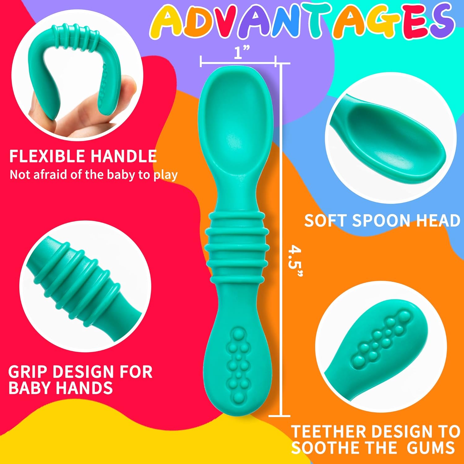 Perfect for Babies 6-Piece Silicone Baby Spoon Set