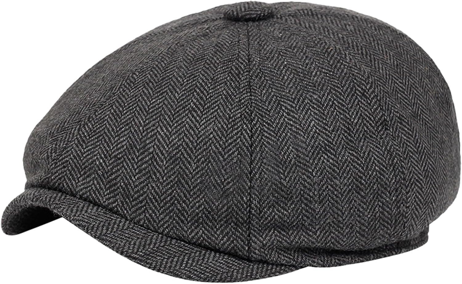 8-Panel Peaky Tweed Newsboy Hat for Men Women