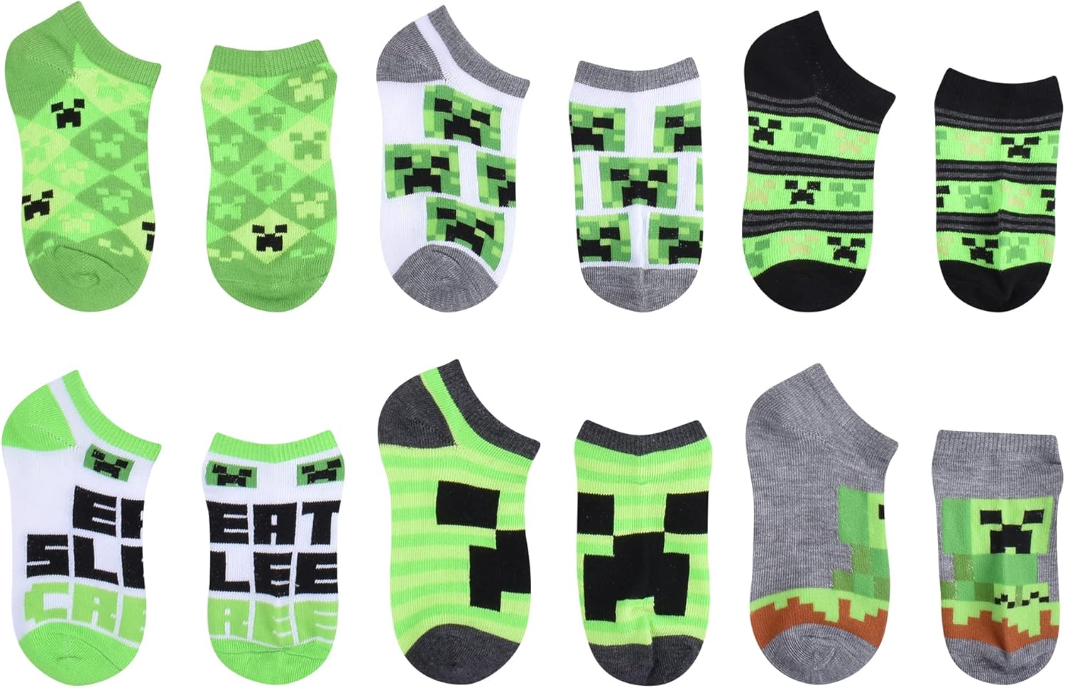 Minecraft Boys 6-Pack Calf Socks