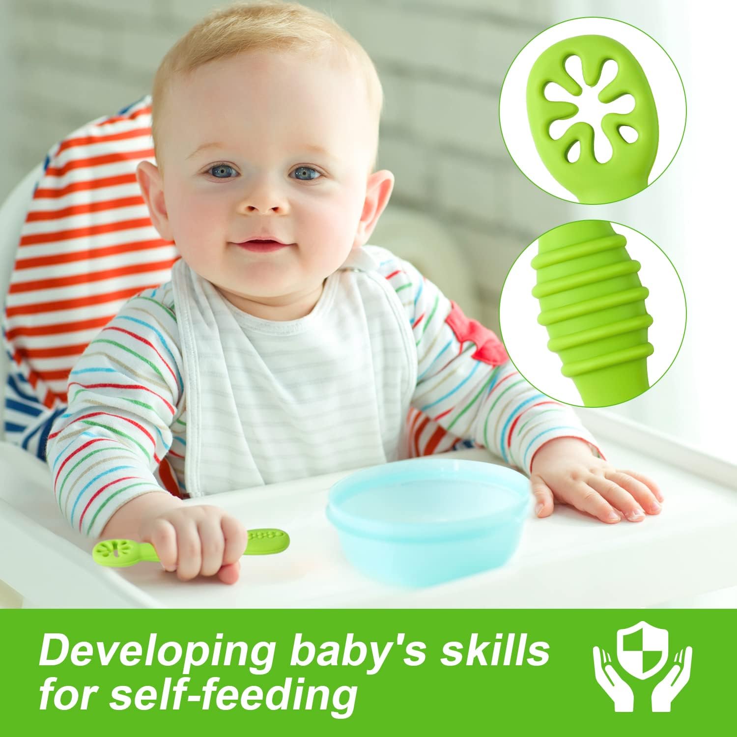 6pc Silicone Baby Spoons BPA-Free Ergonomic Design