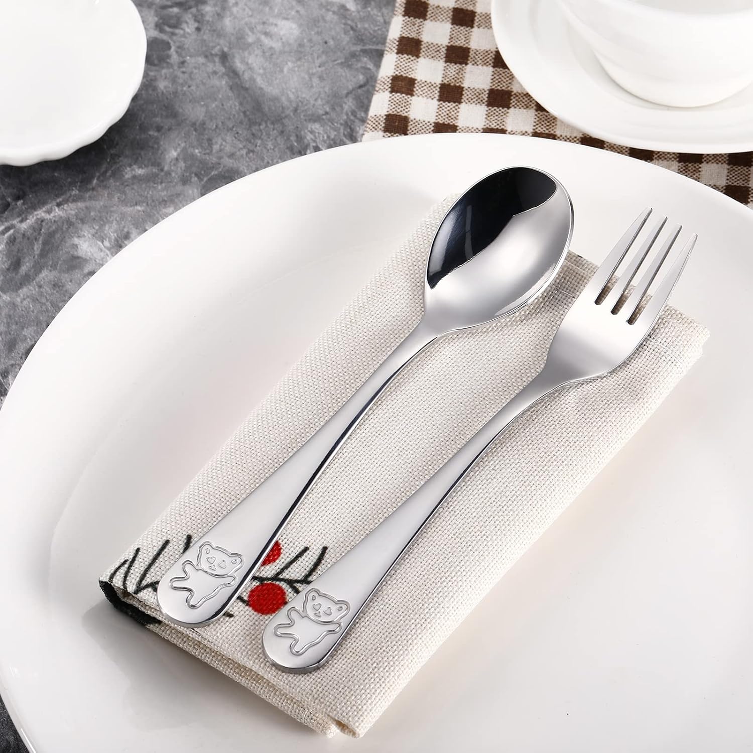 Sturdy Stainless Steel Flatware Set for Toddlers