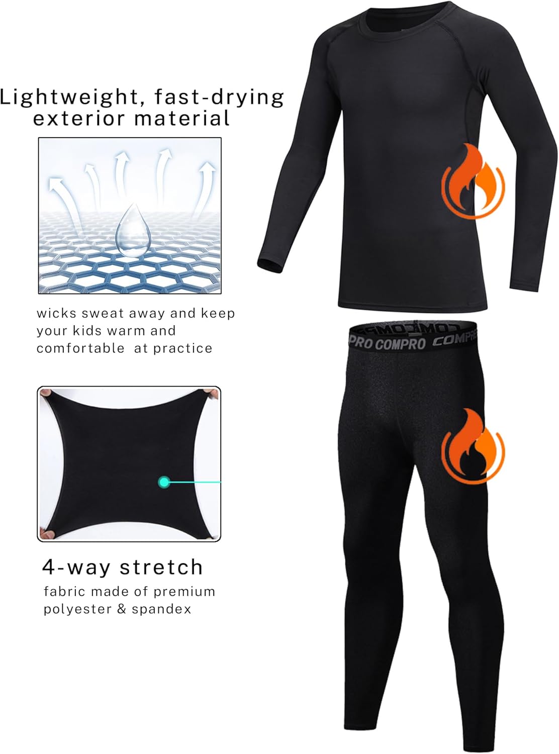 Geanrastn Boys Compression Suit