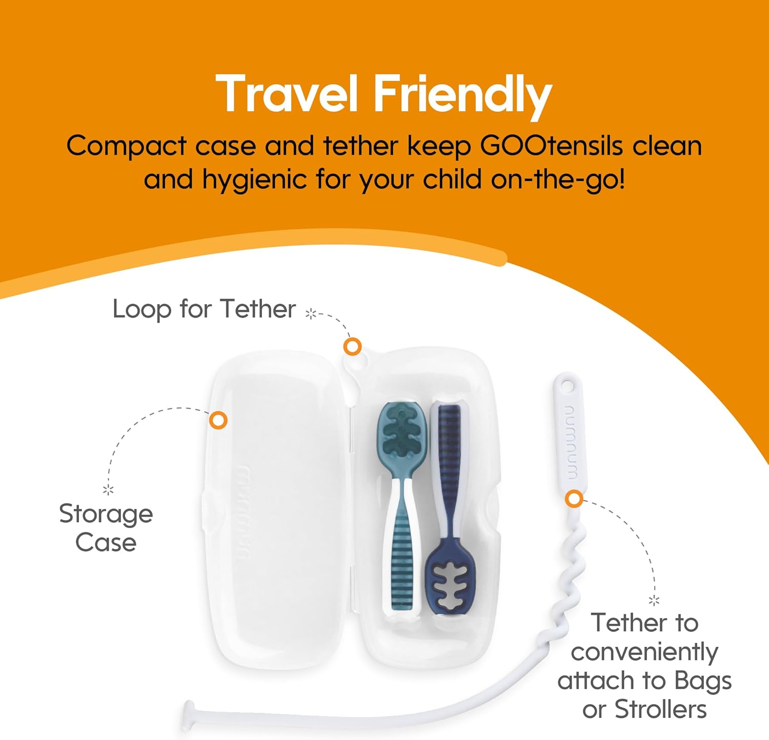 NumNum Baby Spoon Set with Clear Travel Case for Kids 6 Months