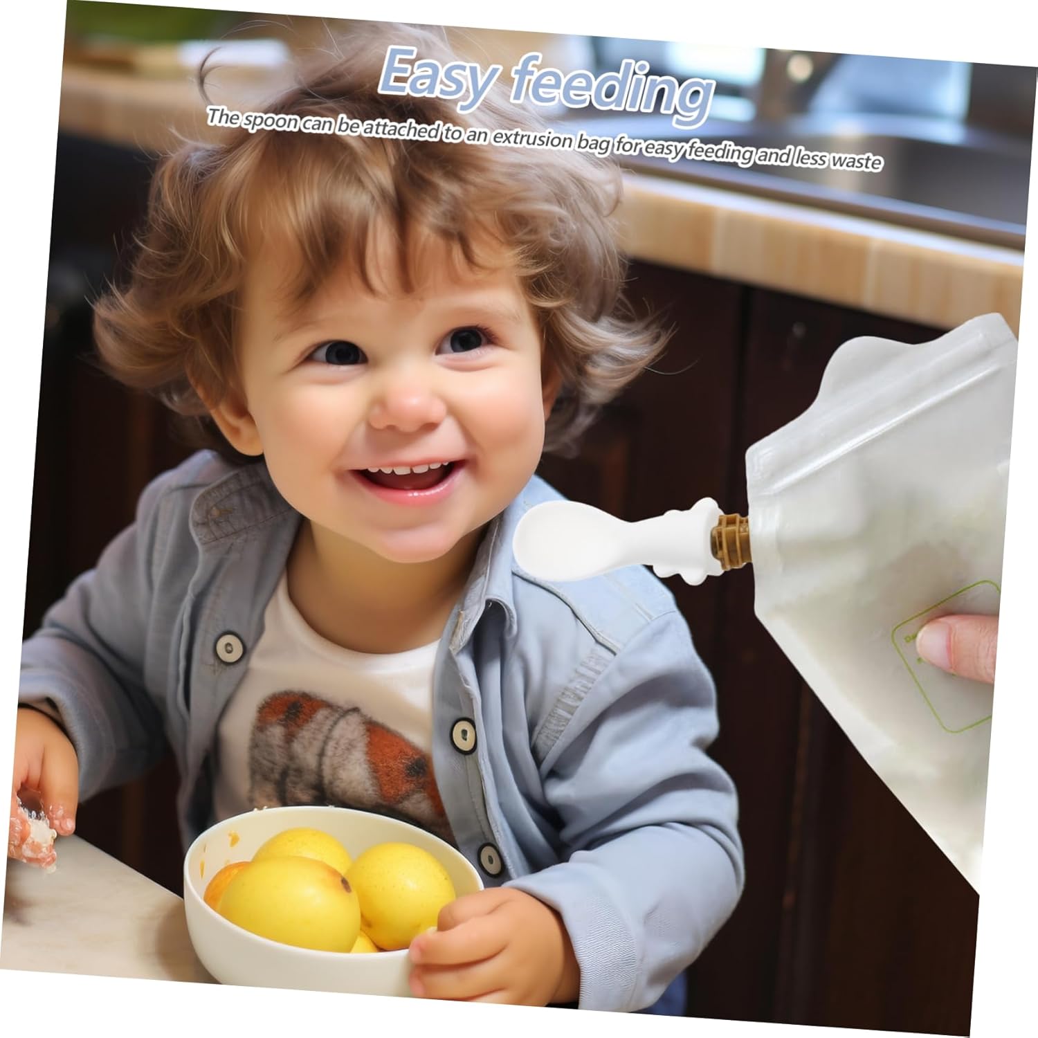4-Pack Silicone Food Pouch Spoons for Babies