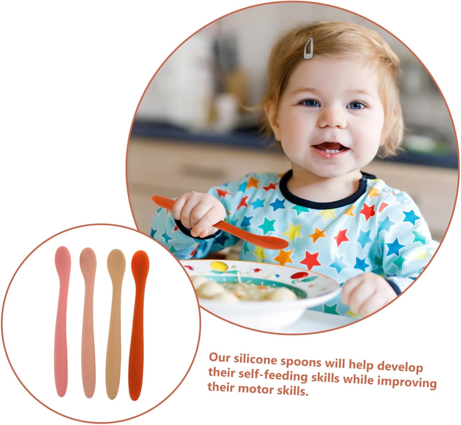 4-Piece Silicone Spoons Trainer Set for Kids