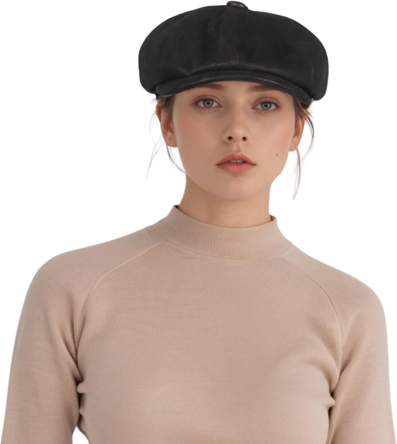 Leather Newsboy Caps