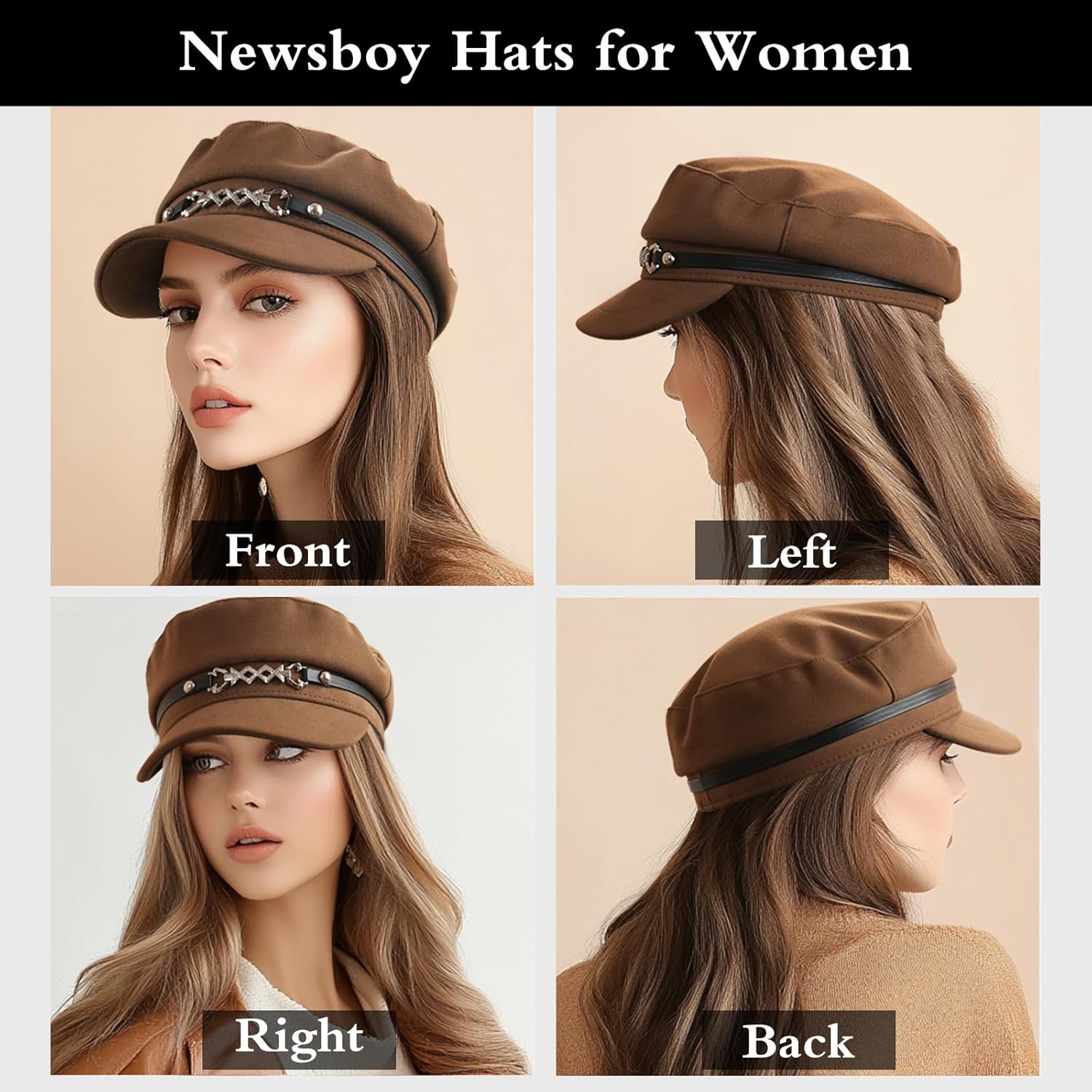 Adjustable Newsboy Hat for Women Fashion Cap