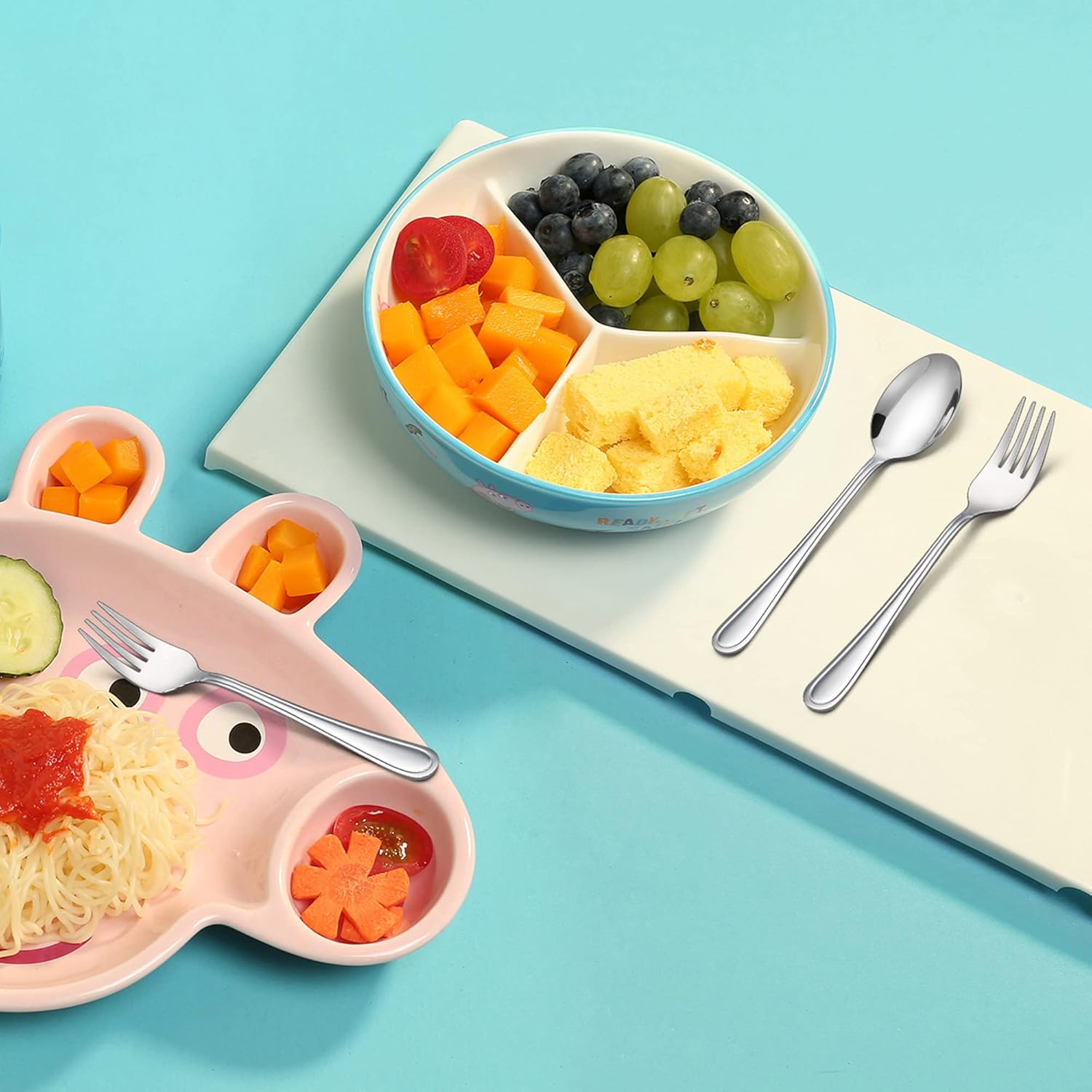 LIANYU 16-Piece Kids Silverware Set for Toddlers