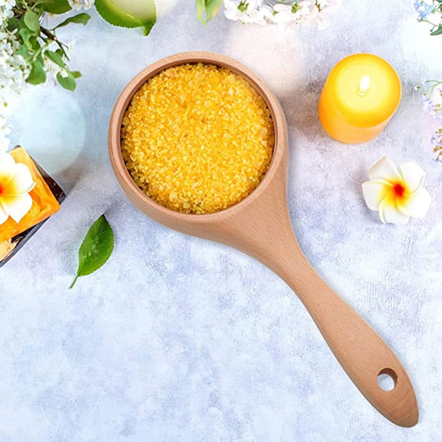 NPQPNAFC Short Handle Wooden Spoon for Bath Sauna