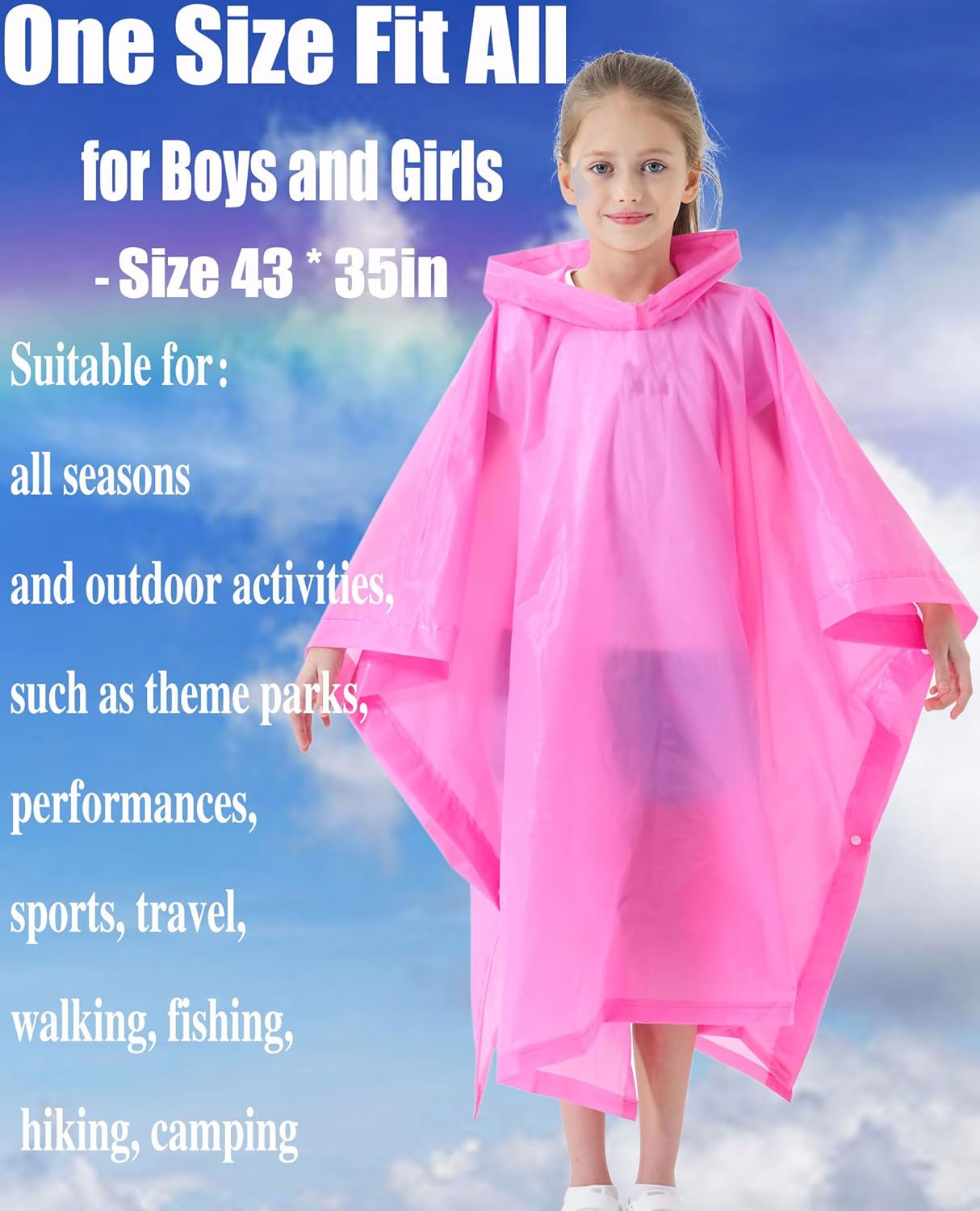 Waterproof EVA Rain Poncho for Kids