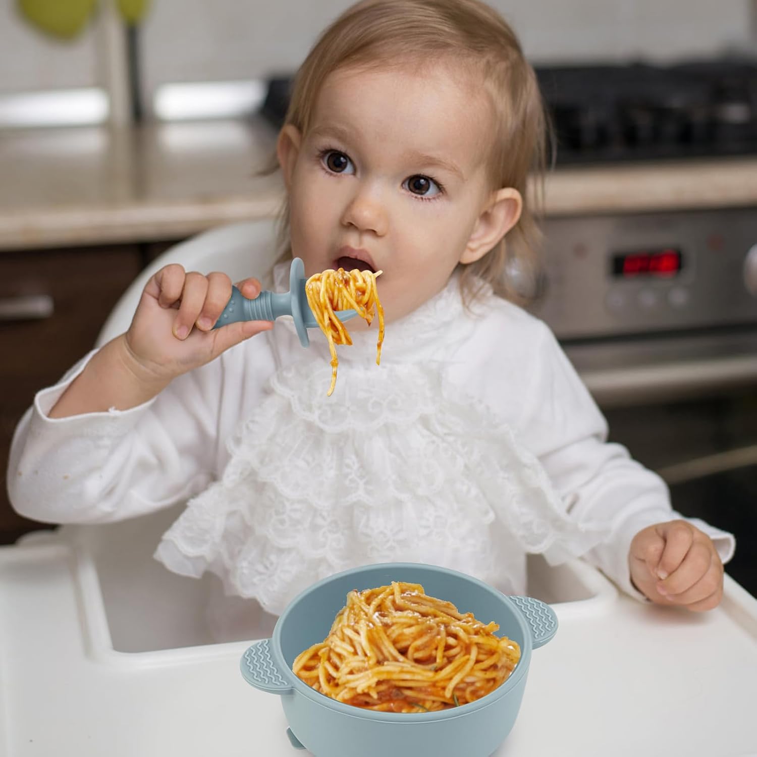 Baby Essentials 6-Piece Silicone Spoons Forks for Toddler Weaning