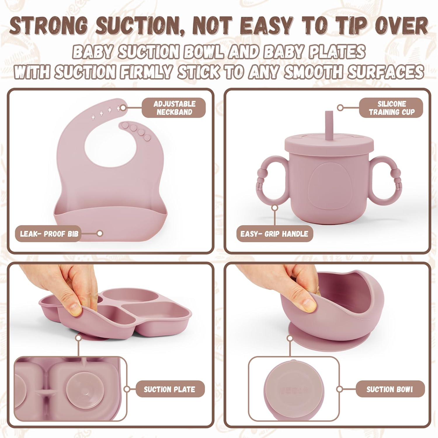 MIICASA Silicone Baby Feeding Set