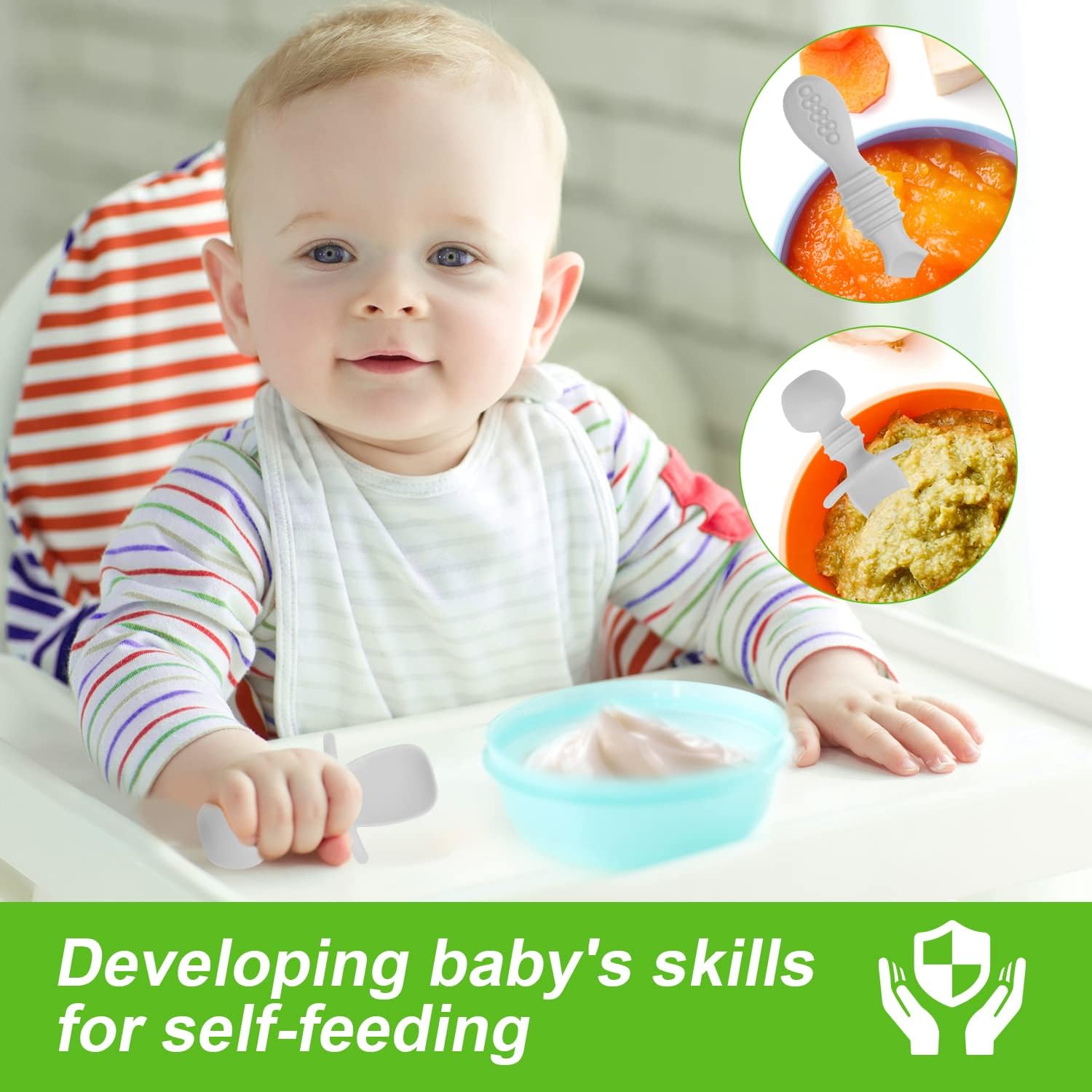 4-Piece Silicone Baby Spoons BPA-Free