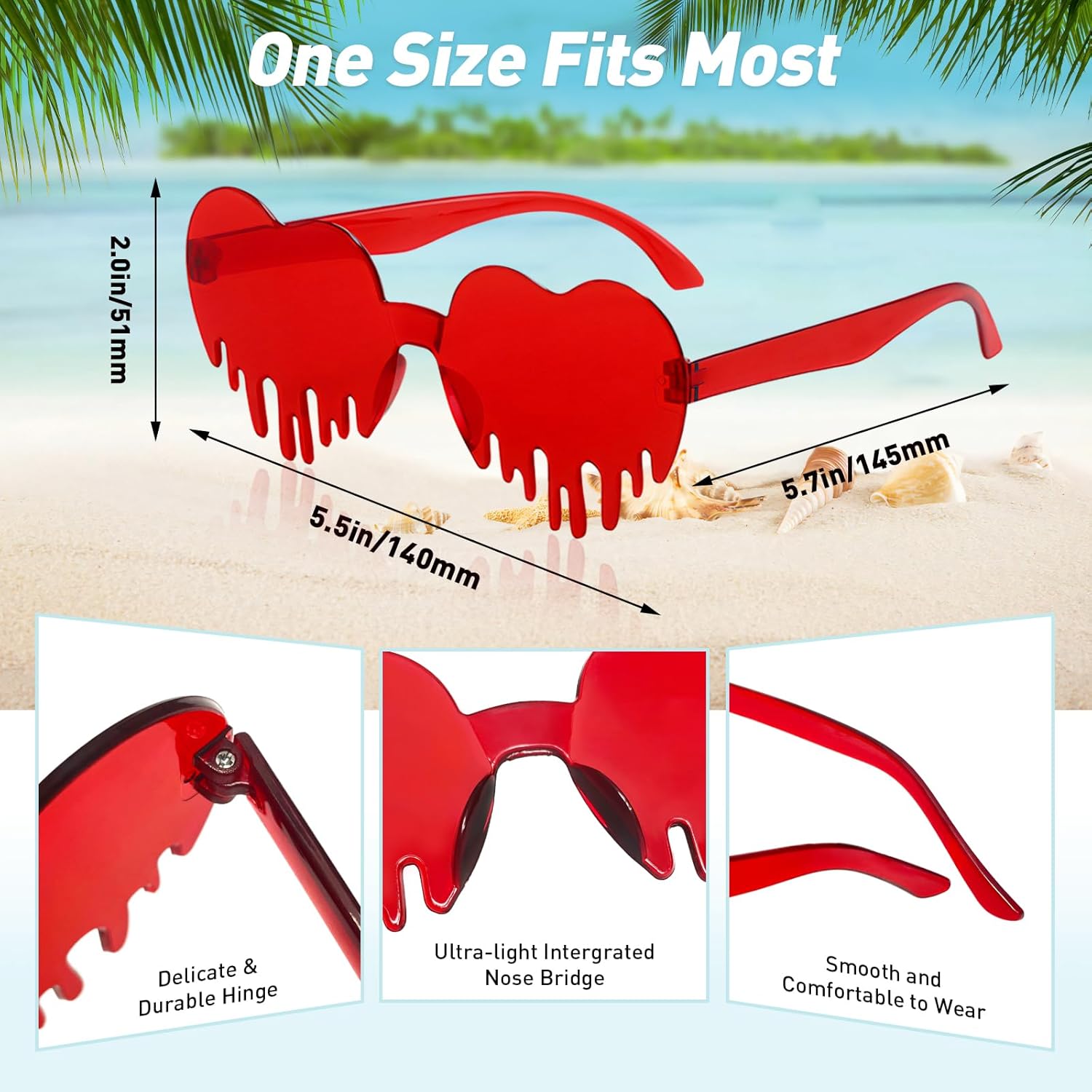 Pibupibu 24 Mixed-Rimless Party Sunglasses Perfect for Fun Fashion