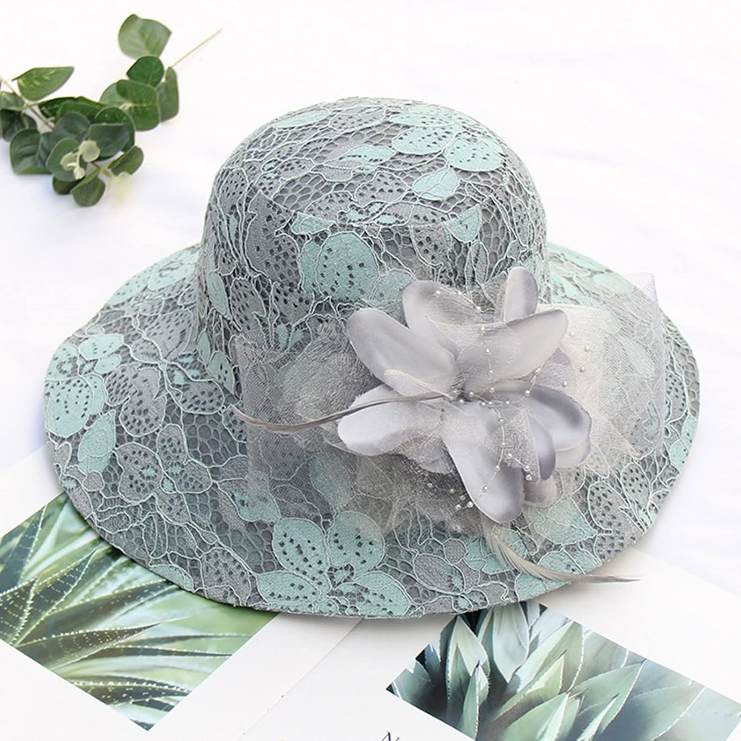 Elegant 3-Sky Blue Fascinator for Weddings