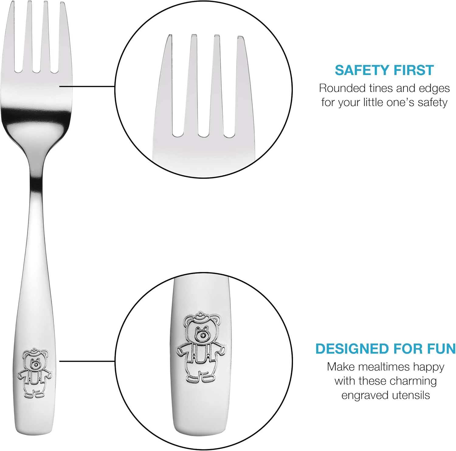 9-Piece Safe Stainless Steel Kids Flatware Set