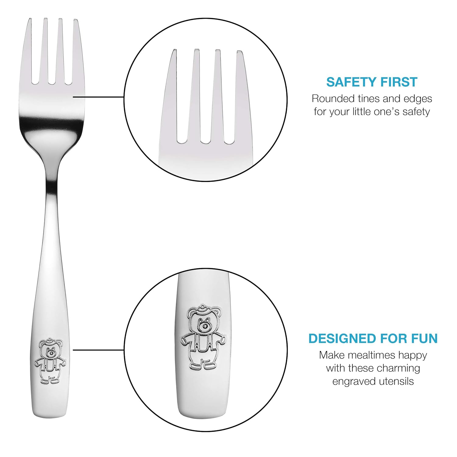 GlossyEnd 9-Piece Stainless Steel Kids Cutlery Set for Toddlers