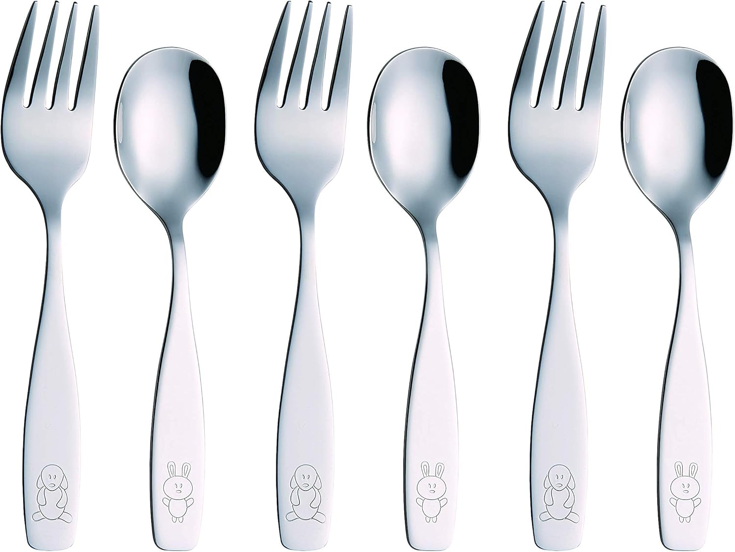 Exzact 6 Piece Kids Flatware Set - Forks and Spoons