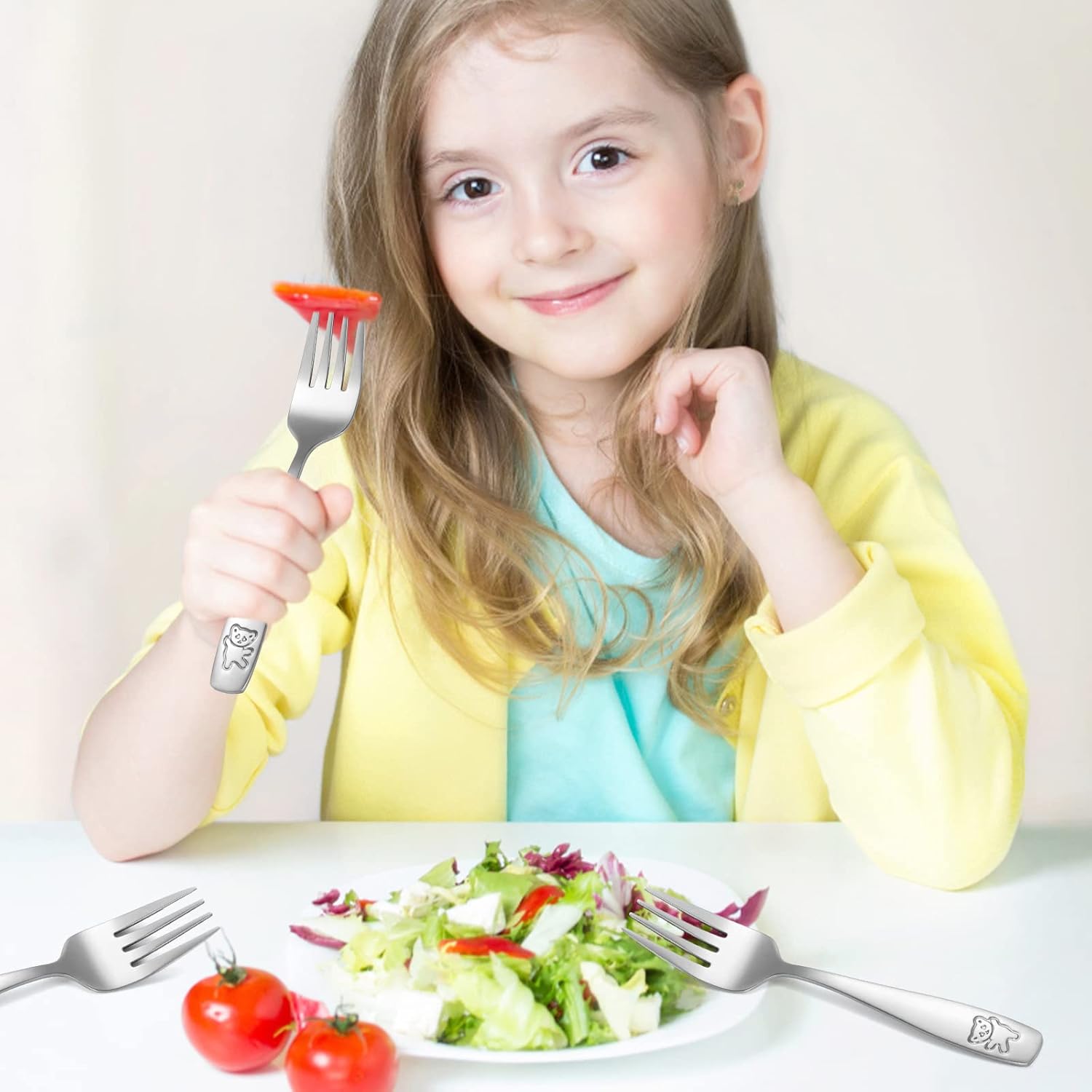 Pimoys 9-Piece Toddler Forks Safe Flatware for Kids