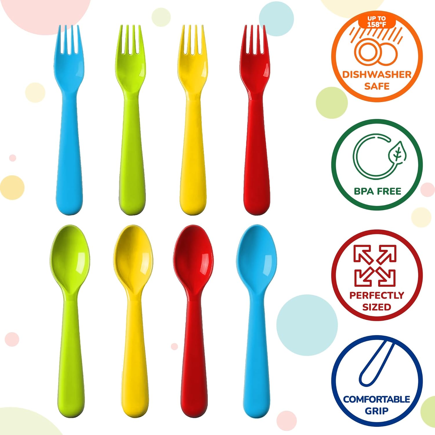16-Piece BPA-Free Toddler Silverware Set - Dishwasher Safe for Kids