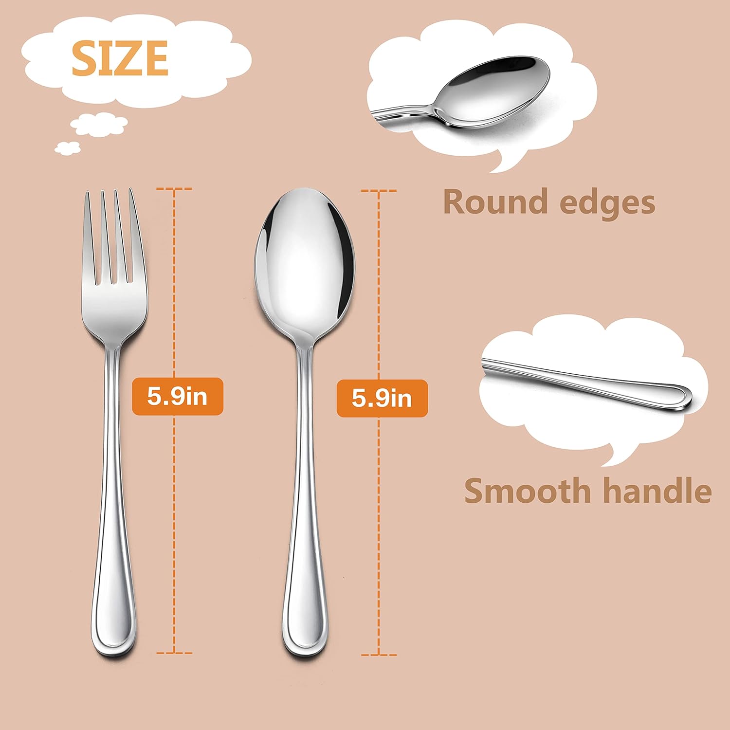 LIANYU 16-Piece Kids Silverware Set for Toddlers