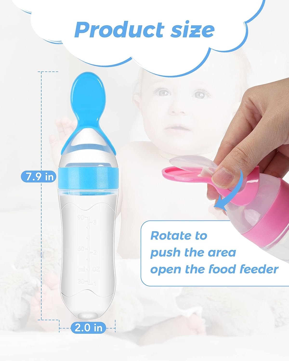 3-Piece Safe Silicone Feeder Set for Babies