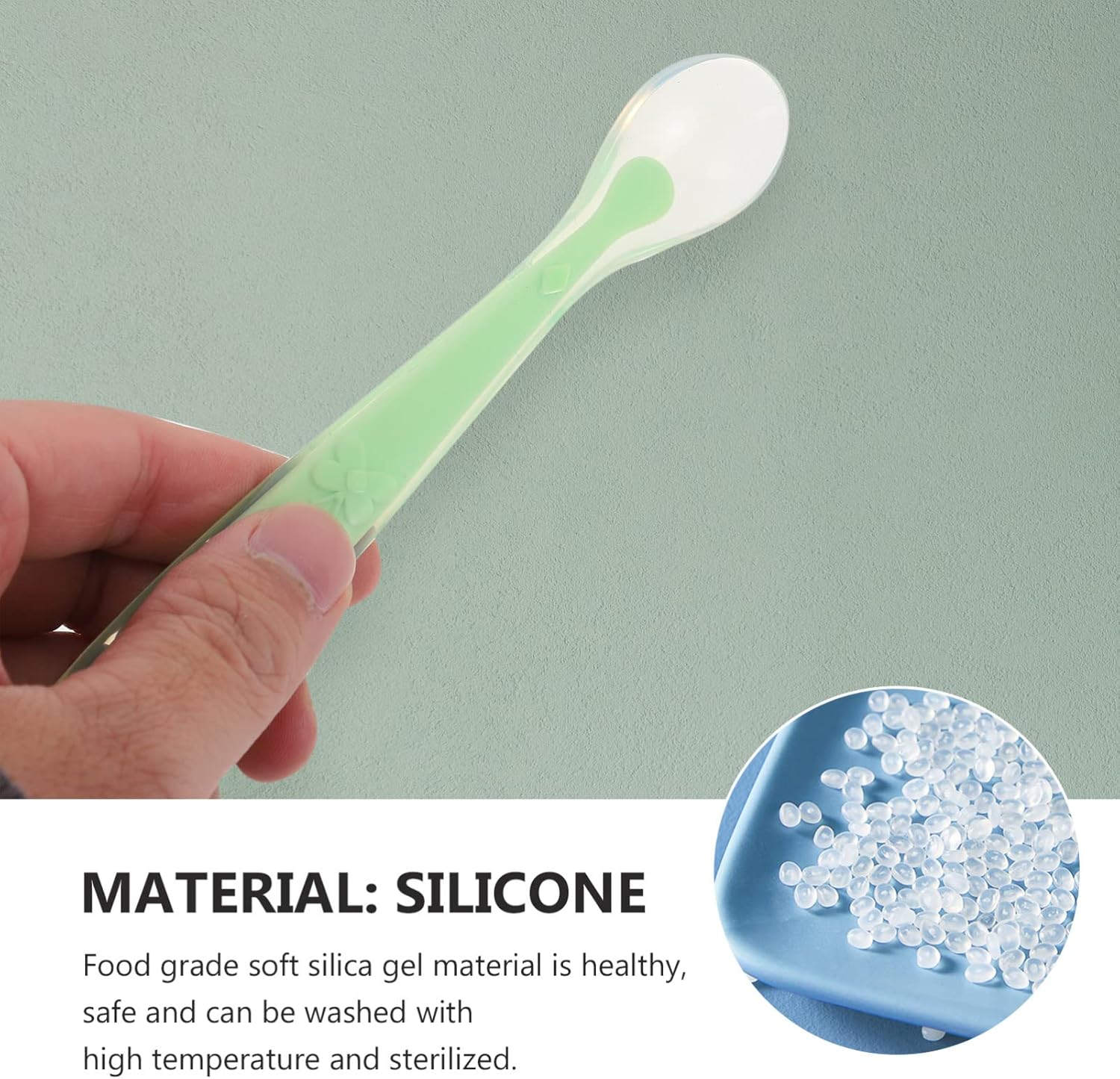 3-Piece Baby Silicone Spoon Set for First Feeding