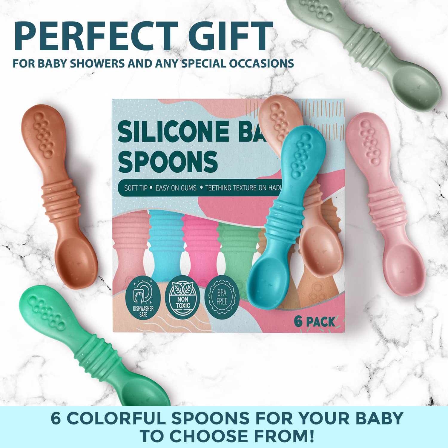Self-Feeding Silicone Baby Spoons and More for 6 Months