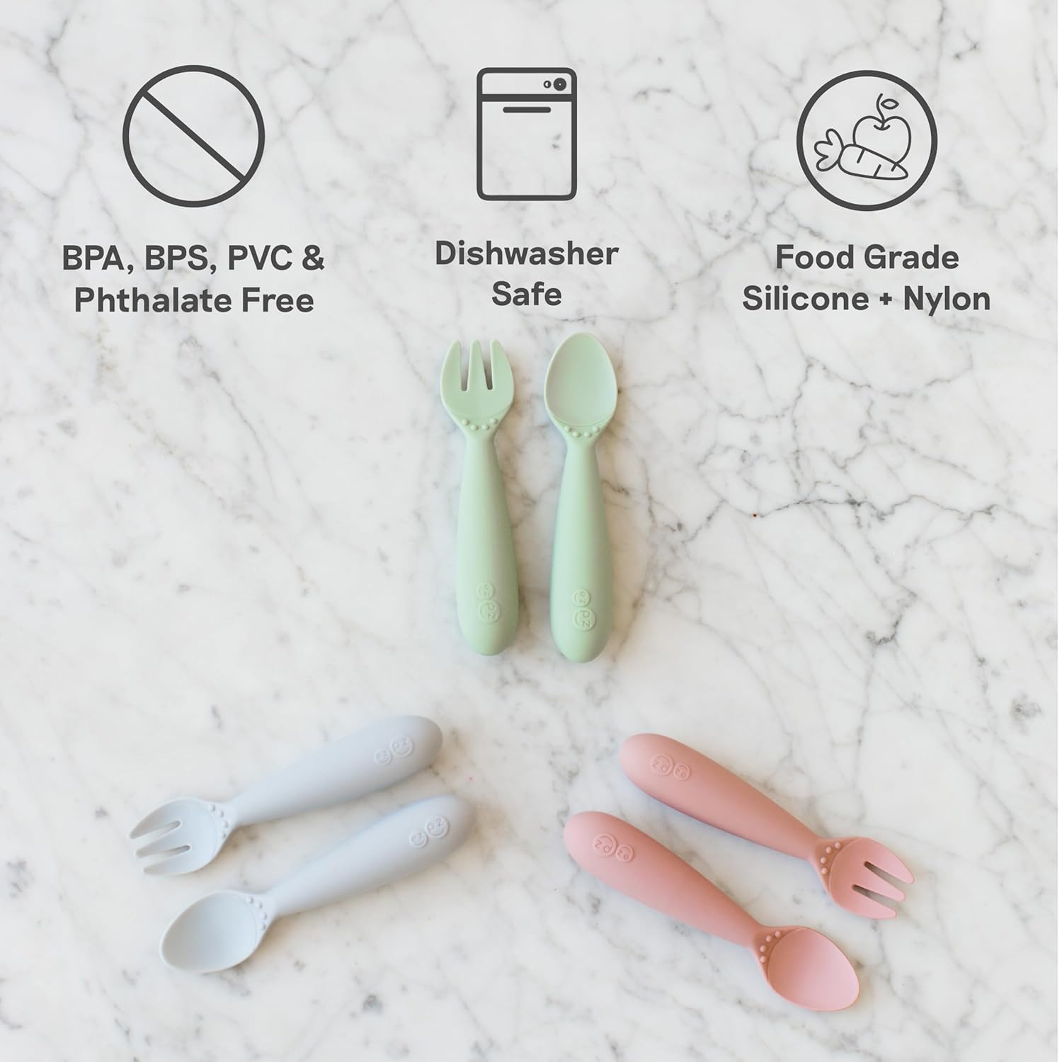 EZPZ Mini Utensils - 100 BPA Free Toddler Set