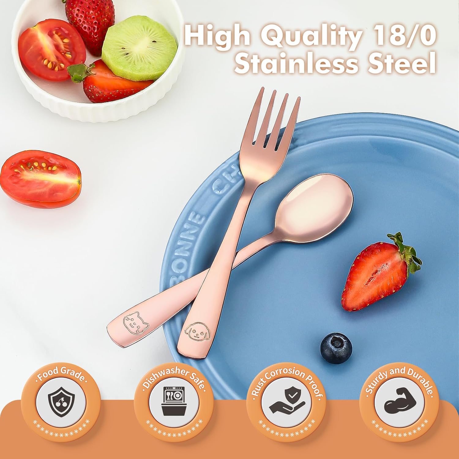 DRKIO Perfect for Kids Sturdy Stainless Steel Set
