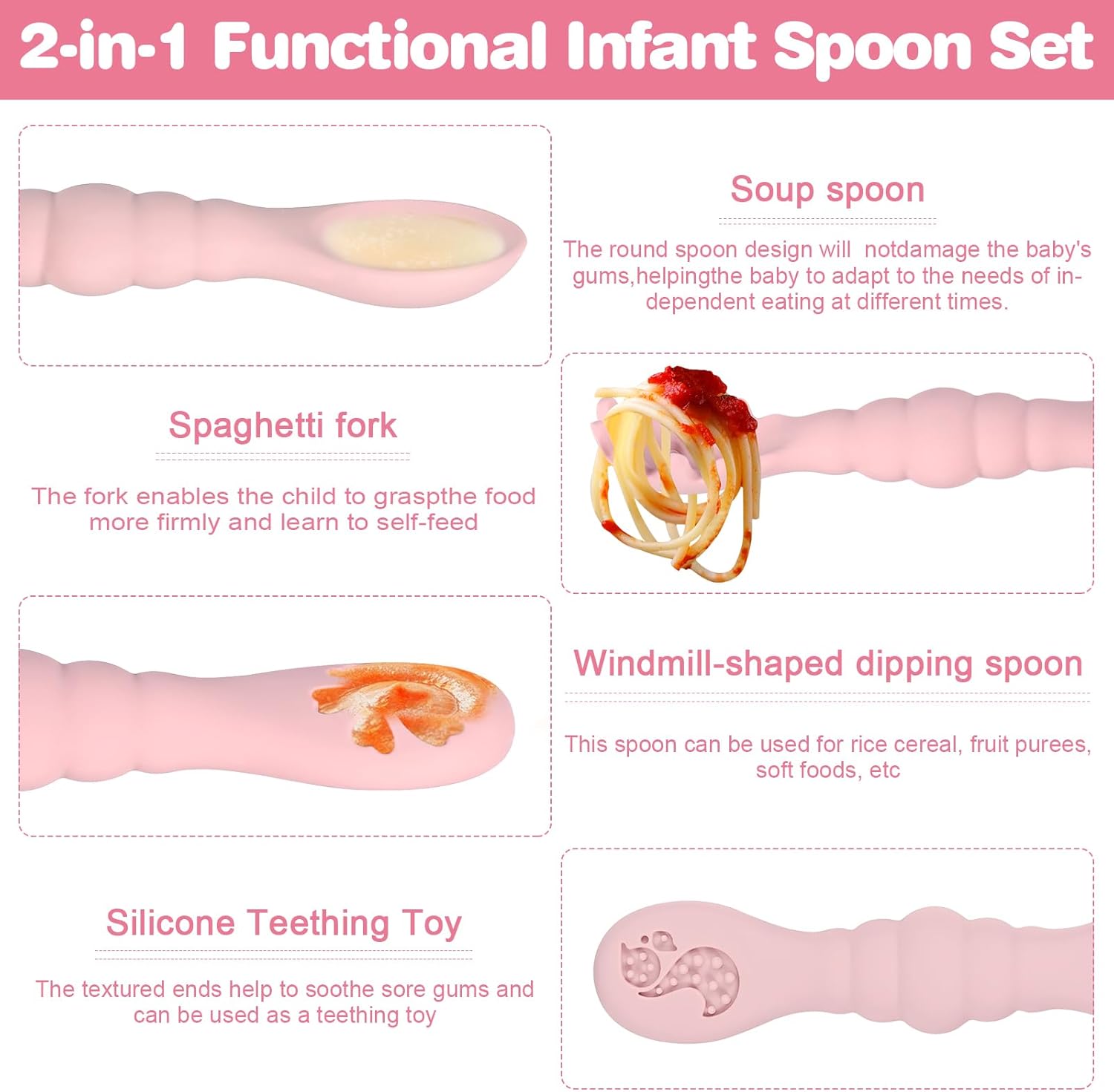 Perfect Silicone Baby Spoons for self-feeding