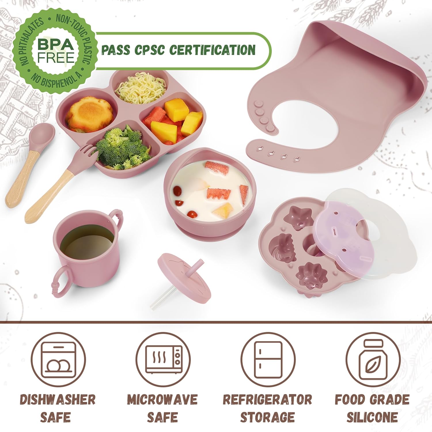 MIICASA Silicone Baby Feeding Set