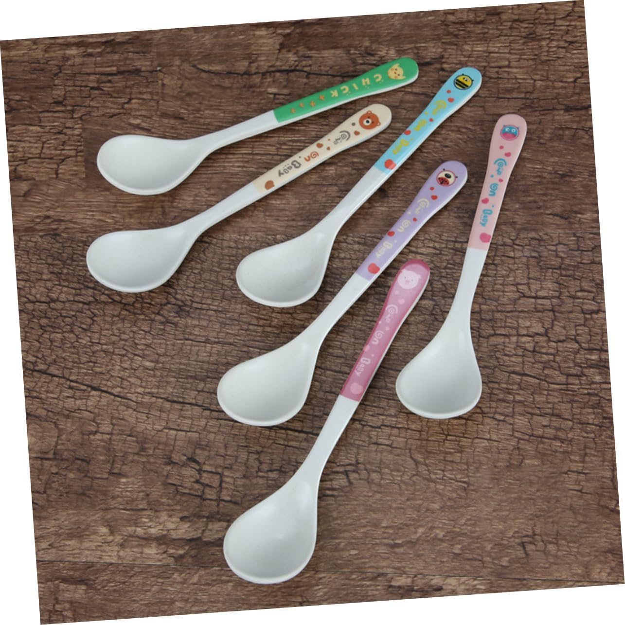 Mixed-Material 4-Piece Self-Feeding Spoons Child-Friendly Design